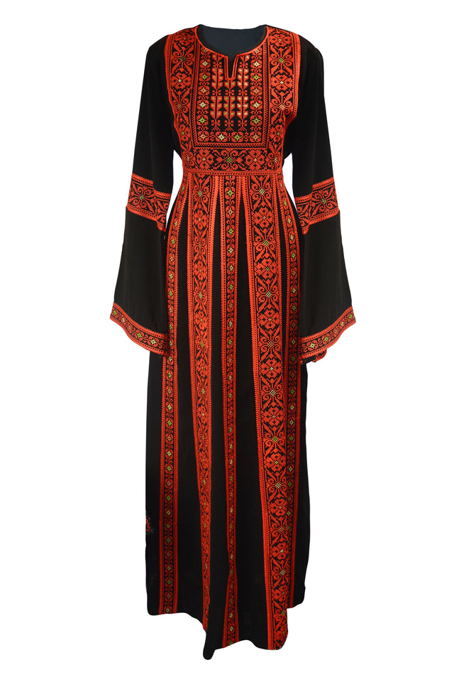 Falaha Traditional Embroidered Thobe — Palestinian Tatreez