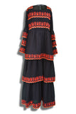 Maxi Embroidered Ruffle Dress