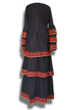Maxi Embroidered Ruffle Dress