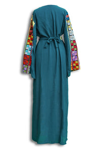 Block Print Belted Abaya