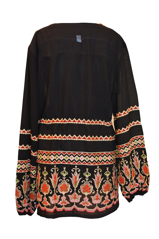 Chiffon Embroidered Cardigan