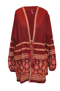 Chiffon Embroidered Cardigan