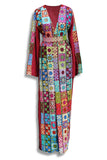 Block Print Belted Abaya