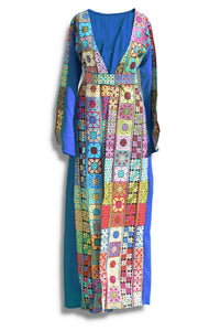 Block Print Belted Abaya