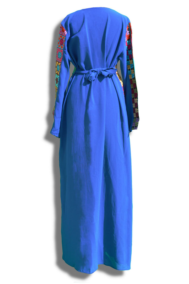 Block Print Belted Abaya